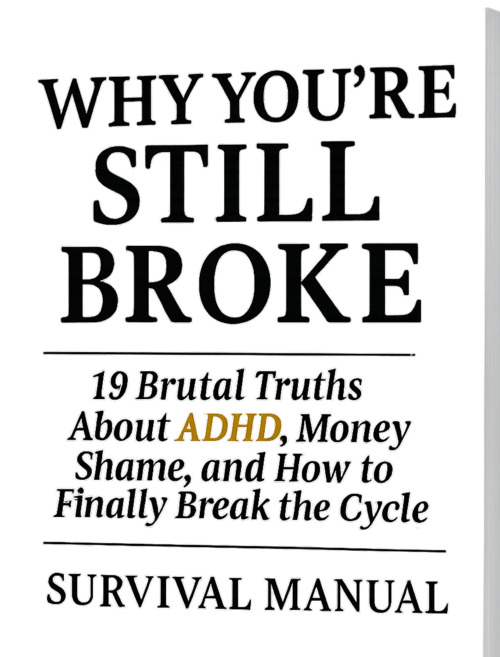 Manual cover for Why You’re Still Broke — 19 brutal truths to fix your ADHD money chaos and break the paycheck-to-paycheck cycle